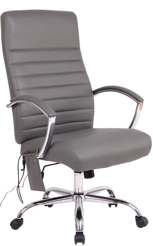 Chaise de Bureau Valais en Similicuir avec Fonction de Massage - Couleur Gris
