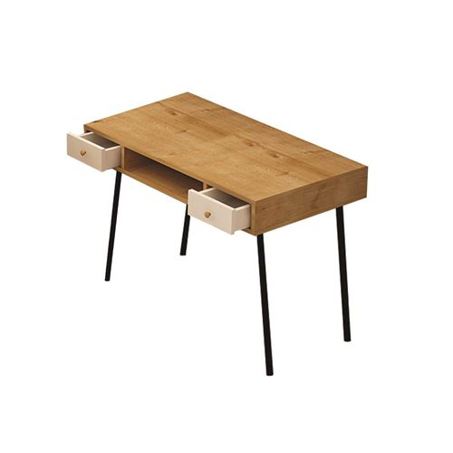 Bureau Back To School Metal Contemporaine Chêne, Noir