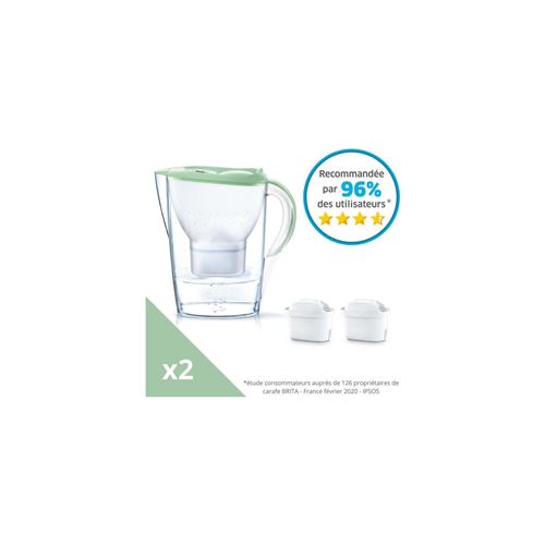 BRITA 1039545 Carafe Filtrante Marella 2 Cartouches Maxtra+-Vert Pastel
