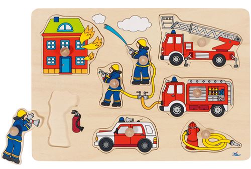 Goki Puzzle À Boutons Pompiers 8 Éléments