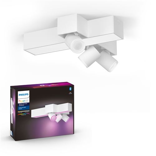 PHILIPS WHITE AND COLOR AMBIANCE CENTRIS 3 SPOTS - BLANC, COMPATIBLE BLUETOOTH