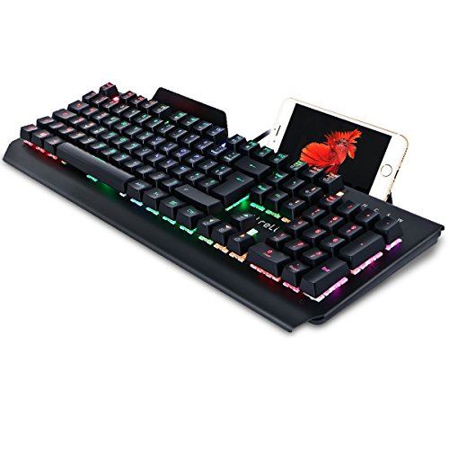 aLLreLi Clavier Gaming Mécanique USB Clavier de Jeu AZERTY avec 105 Touches LED RGB pour Joueur, dactylographes, etc
