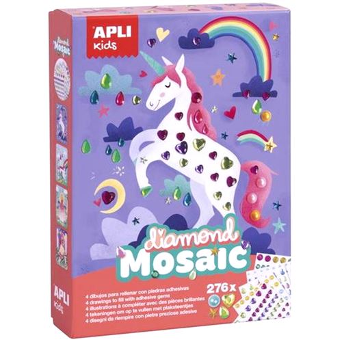 Kit créatif - Gommettes strass Licorne - 4 pcs