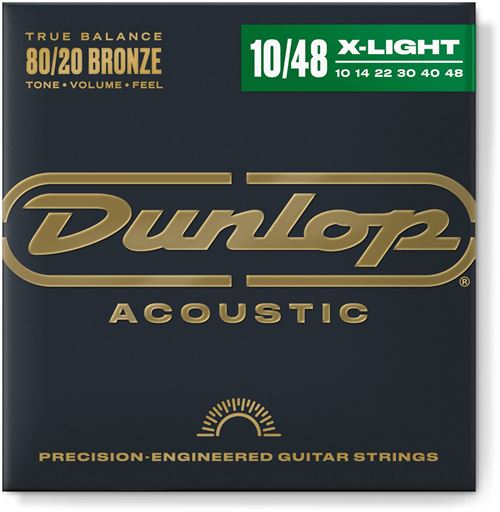 Dunlop Bronze Jim 80/20 Extra Light 10-48 Jeux De Cordes Folk 010
