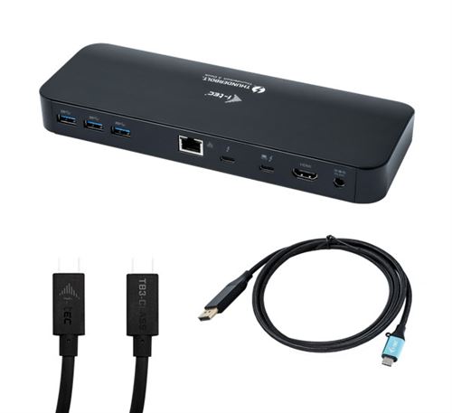 i-tec tb3 plus dock + 2 cables 150cm70cm noir