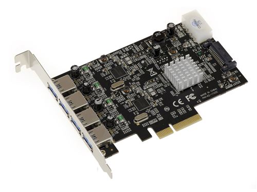 Carte contrôleur PCIe 4 Ports USB 3.1 SuperSpeed. 4 Ports A. Dual Core, avec Bande PASSANTE 20G