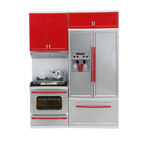 New Red Mini Cuisine Jeux de Simulation de Cuisine Set Cuisinière Cabinet Filles Jouet Cadeau BT578