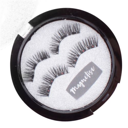 Paire de faux cils magnétiques naturels noirs - Natalia