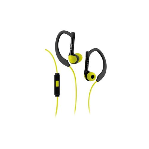 SBS Runway - Sport - écouteurs avec micro - intra-auriculaire - montage sur l'oreille - filaire - jack 3,5mm - noir, blanc