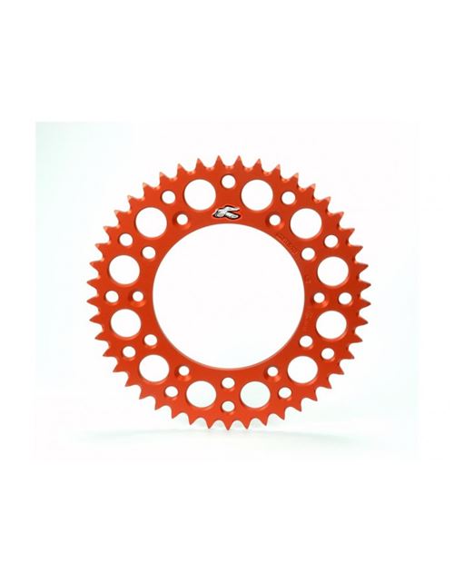 Couronne RENTHAL Ultralight™ 50 dents alu anti-boue pas 520 type 224U orange