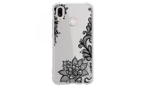 Coque souple pour Huawei P20 Lite avec impression Motifs Lace noir