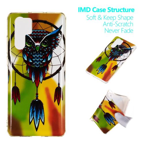 Coque en TPU impression d'un motif lumineux luminescent capteur de rêves de hibou pour votre Huawei P30 Pro