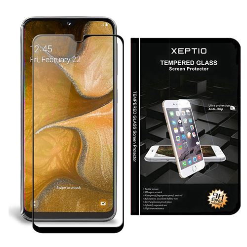 Vitre en verre trempé Full cover noir pour Samsung Galaxy A12 4G - XEPTIO