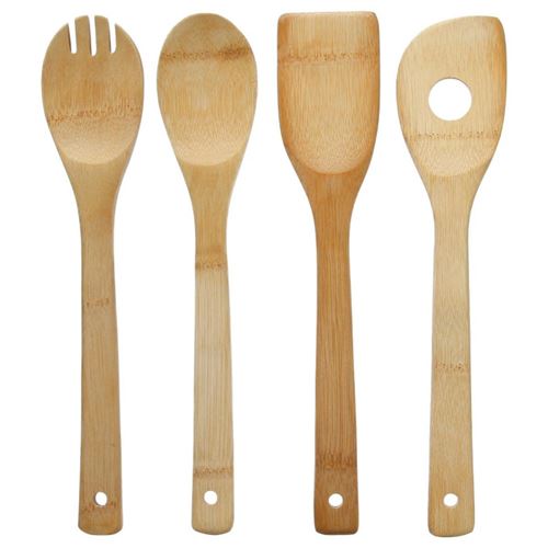 JJA 724260 Ustensile de Cuisine Bambou 4 Pi&egrave;ces