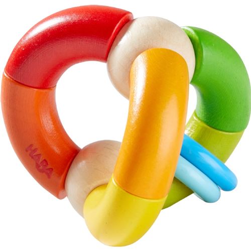 Haba hochet boule arc-en-ciel 7,5 cm