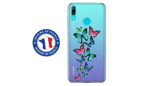Coque souple pour Huawei Y7 (2019) avec impression Motifs papillons colorés