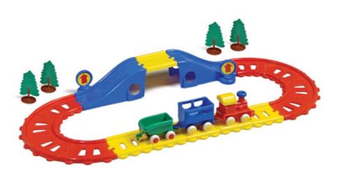 Viking toys - v45573 - véhicule miniature - rail - train viking avec pont 23 pièces
