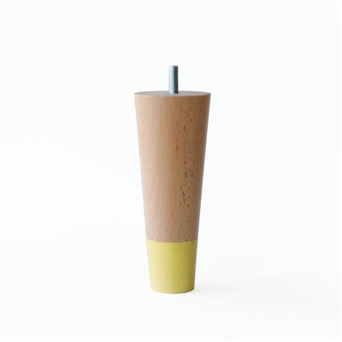 Jeu de 4 pieds de lit fuseaux pastels 15 cm - Jaune -