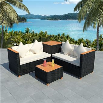 Vidaxl Canape A 3 Places De Jardin Resine Tressee Meuble De Patio Canape Exterieur Mobilier De Jardin Terrasse Cour Salon Interieur Isita Com Mx