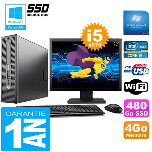 Acheter Pc hp elitedesk 800 g1 sff core i5-4570 4go disque 480 go ssd wifi w7 ecran 22' État correct - 299,00 € Pc hp elitedesk 800 g1 sff core i5-4570 4go disque 480 go ssd wifi w7 ecran 22' État correct - Hewlett-Packard reconditionné disponible sur Fnac