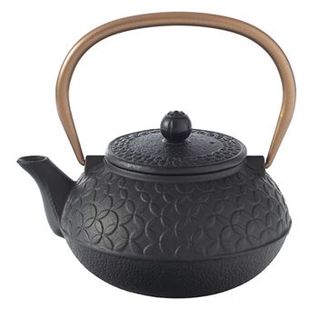 Secret de Gourmet - Théière en fonte design Flower - 1000 ml - Noir - Flower - 1