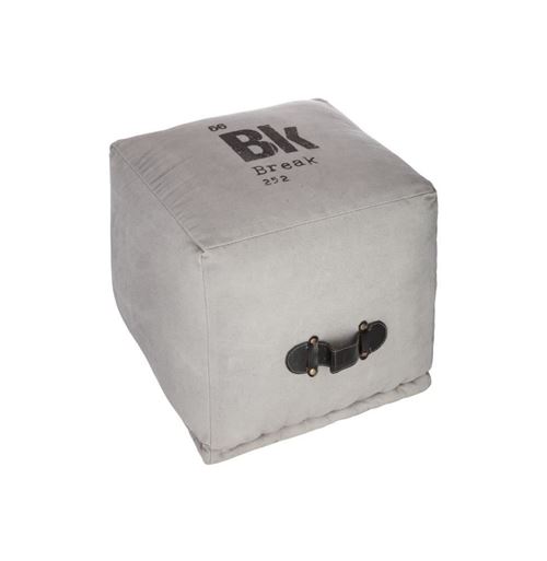 Pouf Facto - 40 x 40 x 40 cm - Coton - Gris