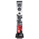 Tour de son blanche avec lecteur CD, Bluetooth, FM et USB, 60W , télécommande, Jeu de lumière OVNI LED