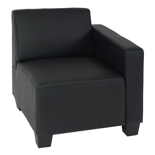 Mendler Noir Canapé-Élément Lyon, Élément Latéral Droit, Modulaire, Simili-Cuir, - Image 3