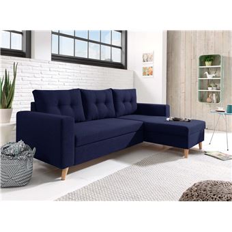 370 Sur Nordic Canape Scandinave D Angle Reversible Convertible Bleu Marine Achat Prix Fnac