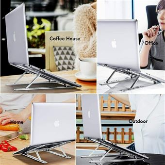 Support pour ordinateur Qumox Support ordinateur portable , support PC  stand Laptop ajustable 15-40 ° Aluminum