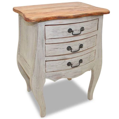 vidaXL Table de chevet Bois de récupération massif 48x35x64 cm
