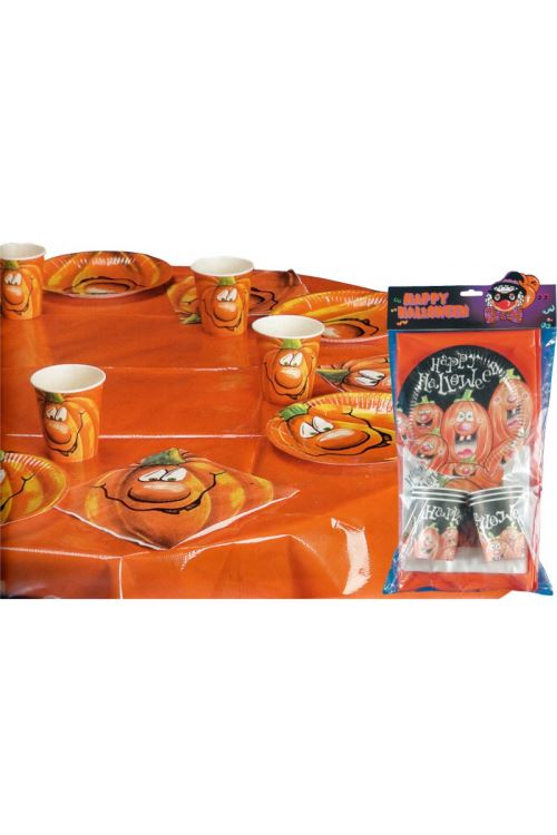 Set table halloween citrouille