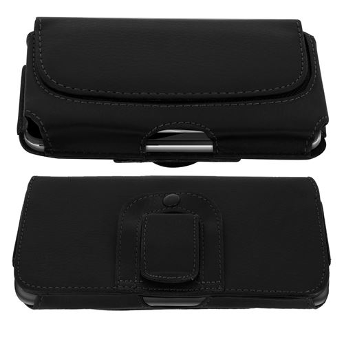 Housse ceinture Smartphone 4,6 Étui Protection rabat aimanté Mocca Noir