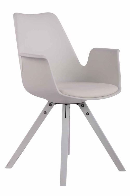 Chaise de salle à manger PRINCE plastique/similicuir pieds carrés Blanc - Siège Blanc