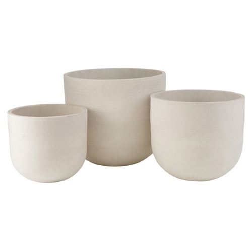 Lot de 3 Cache-Pots Céramique Roda 50cm Blanc