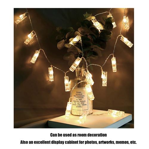 0€01 sur Guirlande lumineuse LED avec clip photo 2.2m lumière chaude -  Luminaires extérieur - Achat & prix