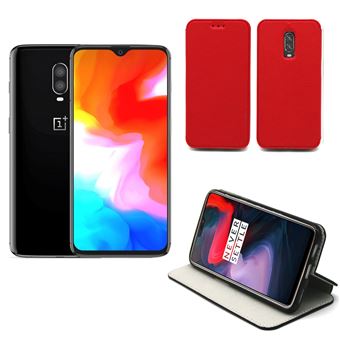 Etui Oneplus 6t Rouge Luxe Ultra Slim Cuir Style Avec Stand Housse Folio Flip Cover Coque Antichoc De Protection Pour One Plus 6t Smartphone 2018 Accessoires Pochette Exceptional Case