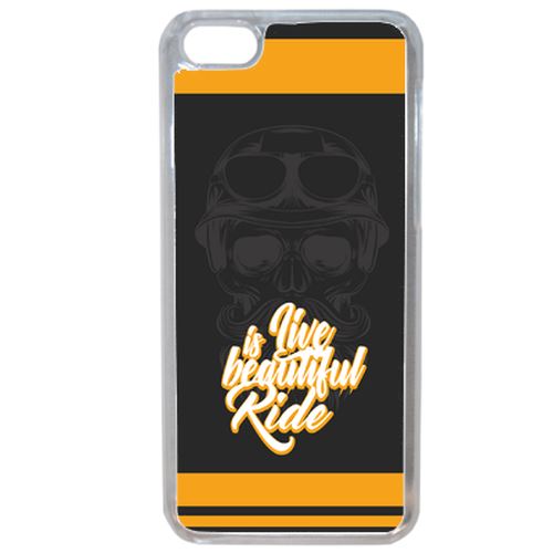 Coque Life Is Beautiful Ride Tete Entiere Fond Noir Et Orange Compatible Iphone 7 Transparent