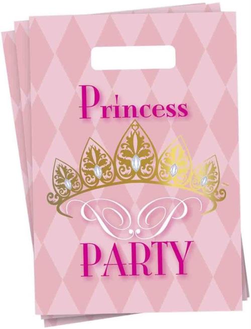 Haza Original sac de fête Princesse Party 25 cm 6 pièces rose