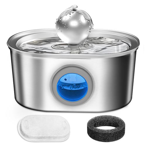 Meilleurs prix pour Fontaine à Eau Chat HYTOBP Acier Inox304 3,2L- Robinet à Boule,MultiFiltration,Pompe Calme