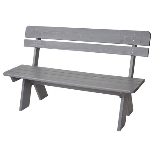 Banc de jardin Oslo, qualité normes gastronomie, bois massif, 3 places, 148cm, ~ vernis gris