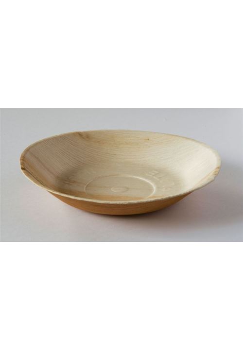 Lot de 25 Bols/Assiettes creuses compostables en palmier Diam. 20 cm
