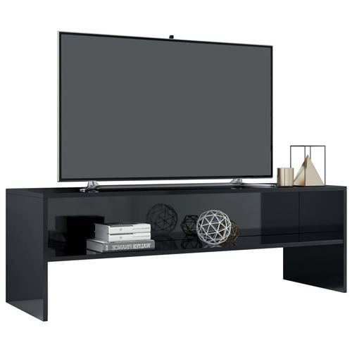 vidaXL Meuble TV Noir brillant 120 x 40 x 40 cm Aggloméré