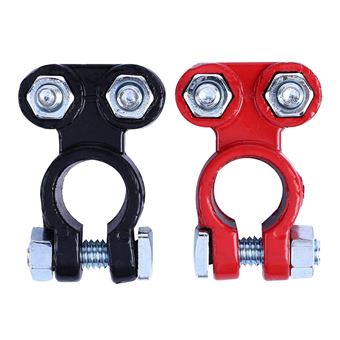 36 Sur 2pcs Alliage Positif Nagative Batterie De Voiture Borne Les Colliers De Serrage En Aluminium Connecteur Accessoire Voiture Achat Prix Fnac