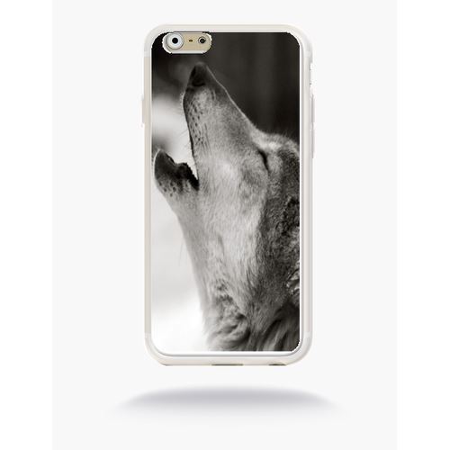 Coque Loup Hurlant Compatible Apple Iphone 6 Silicone Blanc Mat