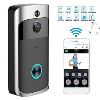 Smart Sonnette WiFi vidéo caméra à distance sans fil porte sonnette CCTV Carillon Téléphone App 