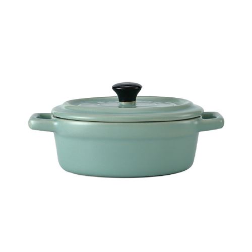 Mini cocotte ovale bleue/verte avec couvercle et poignées HobbyCook