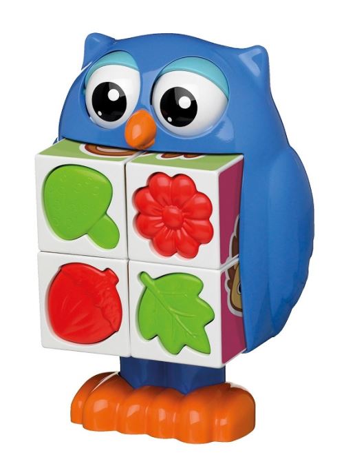 Hibou professeur - puzzle et cube - jouet et jeu de formes - tomy