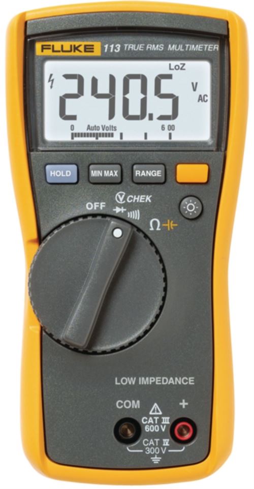 Fluke 113 Multimètre Numérique Trms Ac 6000 Digits 600 Vac 600 Vdc