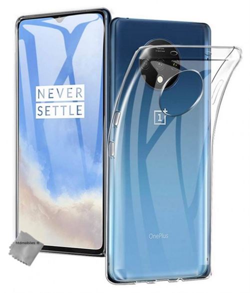Housse etui coque silicone gel fine pour OnePlus 7T avec film ecran - TRANSPARENT TPU